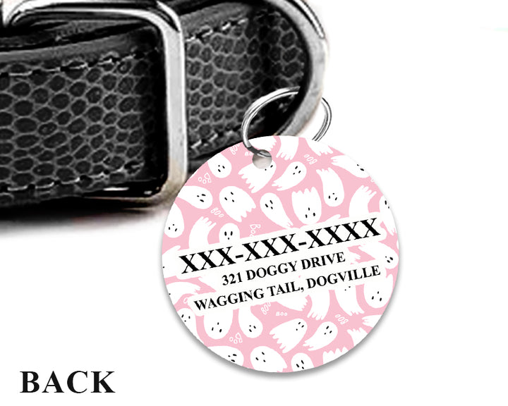 Pet ID Tag | Pink Ghost