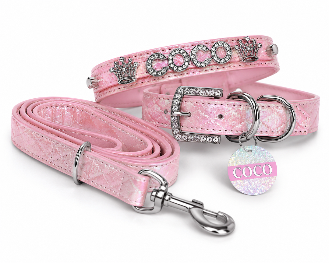 Quilted Iridescent pink collar