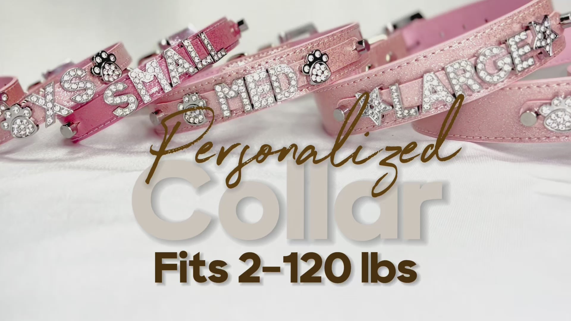 Light Pink Sparkle Personalized Pet Collar