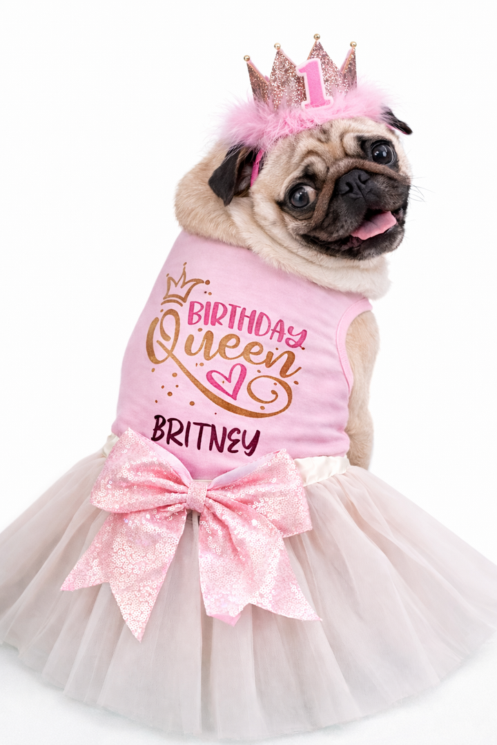 Birthday Queen Personalized Dog Outfit