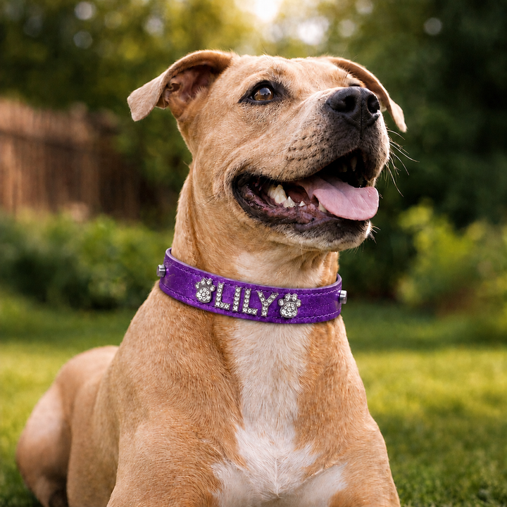 Dark Purple Sparkle Personalized Pet Collar