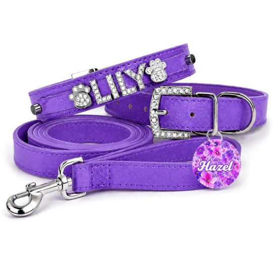 Dark Purple Sparkle Personalized Pet Collar