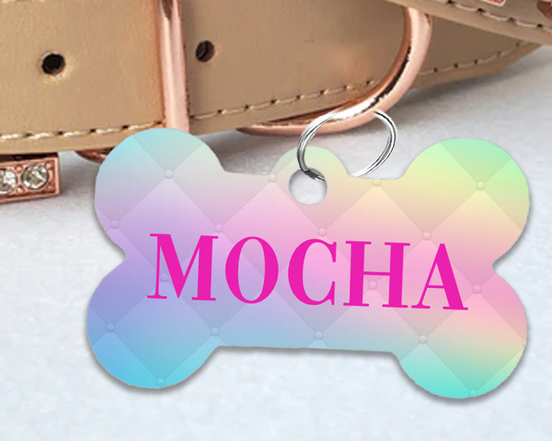 Pet ID Tag | Quilted Rainbow