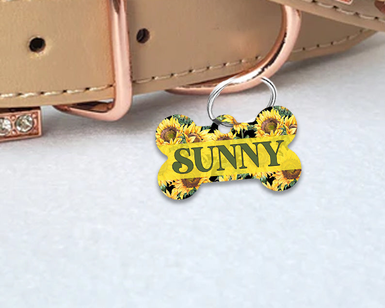 Pet ID Tag | Rustic Sunflower