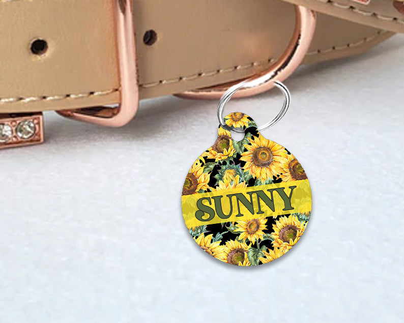 Pet ID Tag | Rustic Sunflower