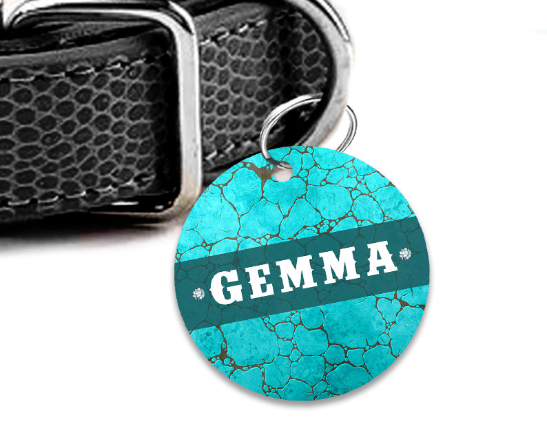 Pet ID Tag | Rustic Turquoise