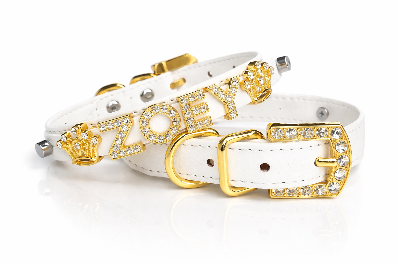 Personalized Collar | White and Gold