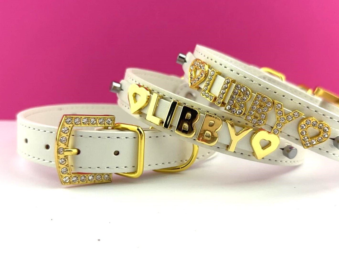 Personalized Collar | White and Gold