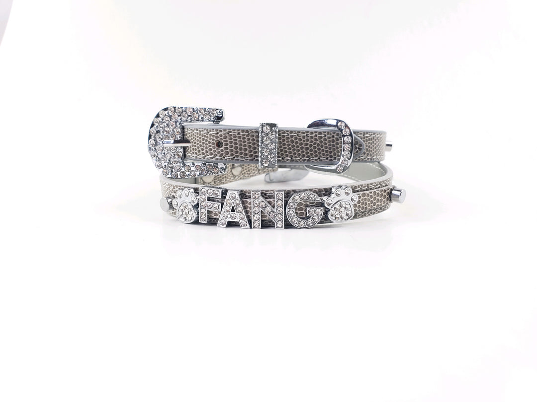 Gray croc collar