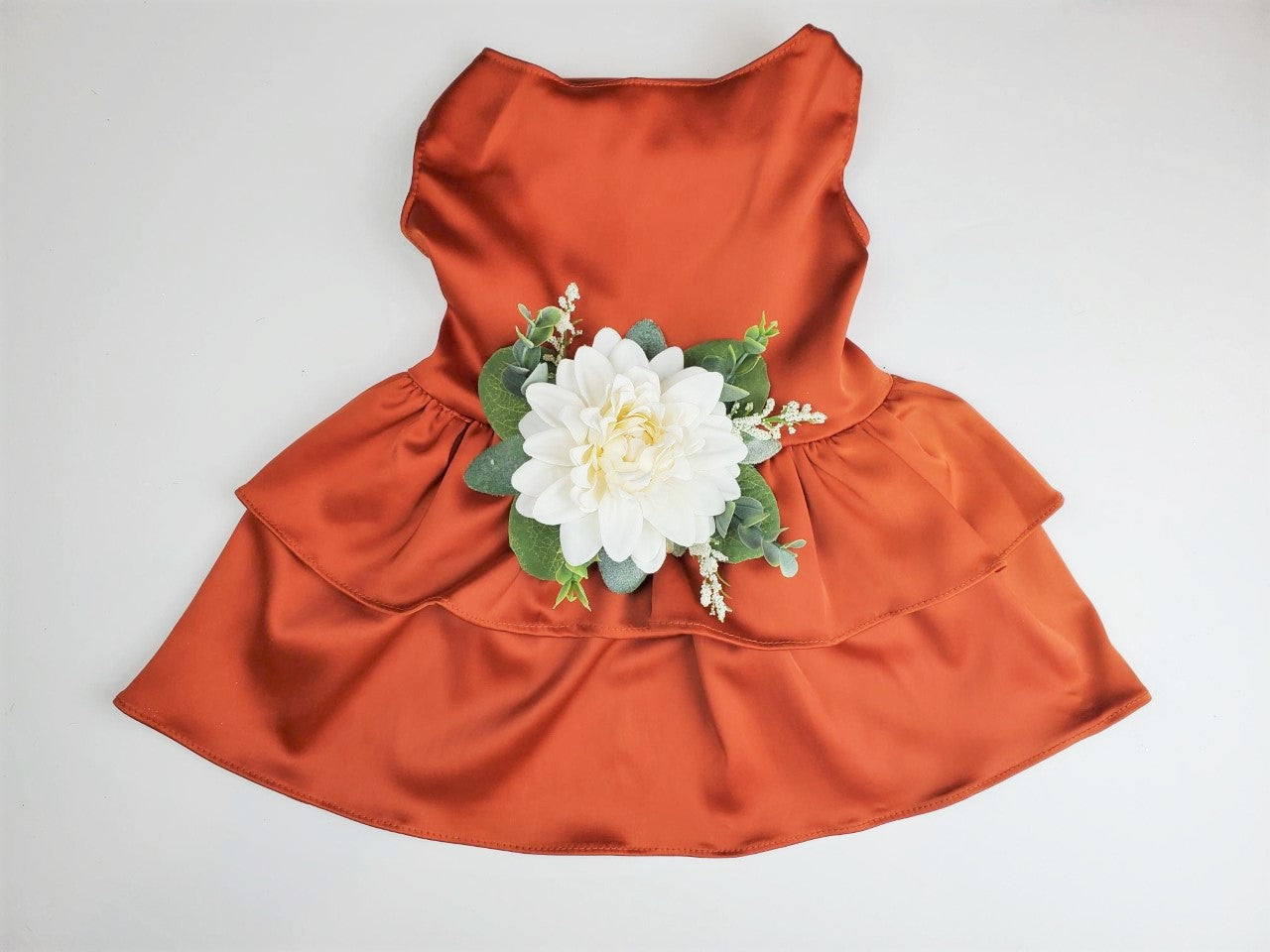 Terra Cotta Satin Dog Dress - The Bobbie
