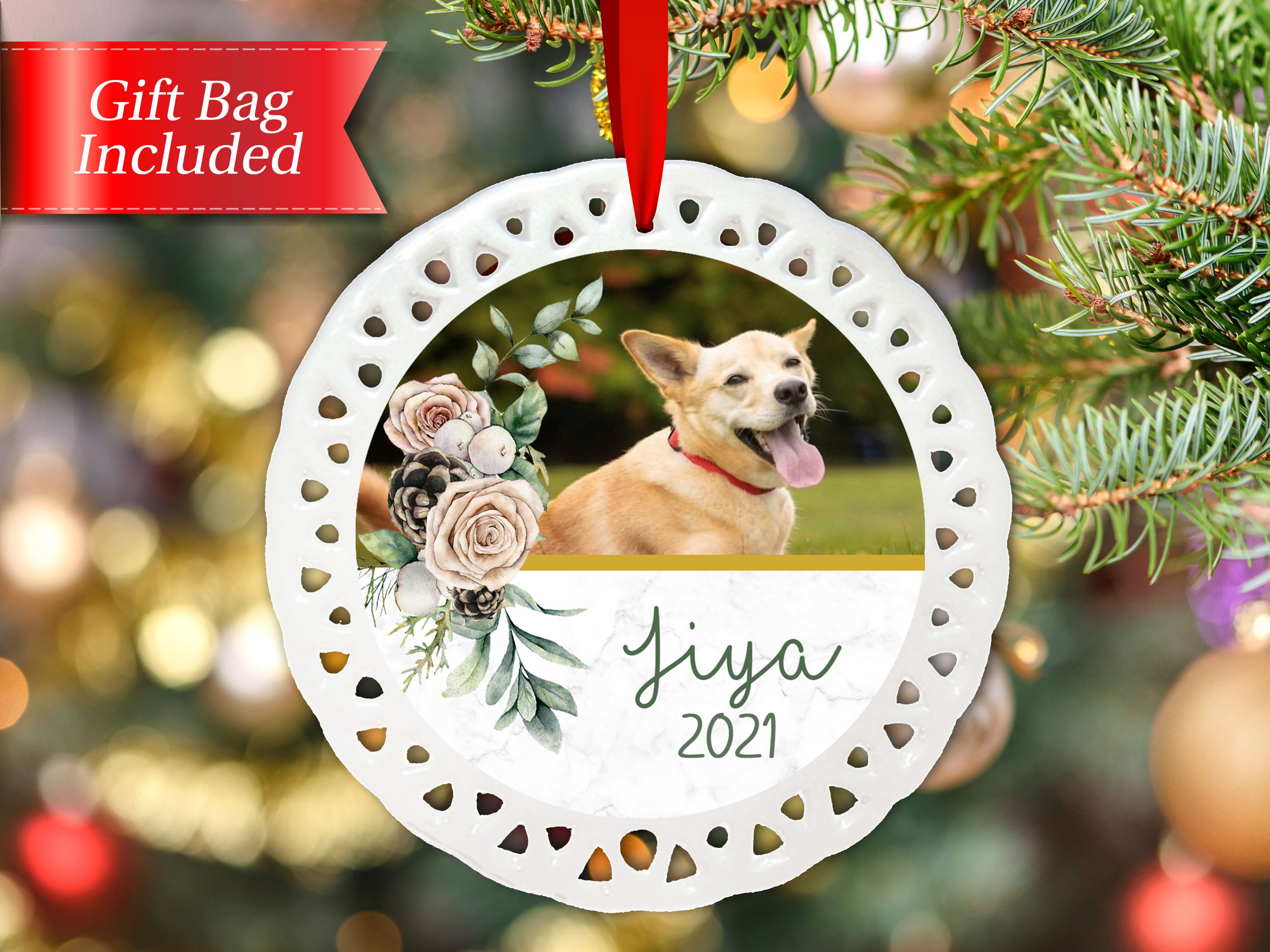 Personalized Christmas Ornament | Festive Lights