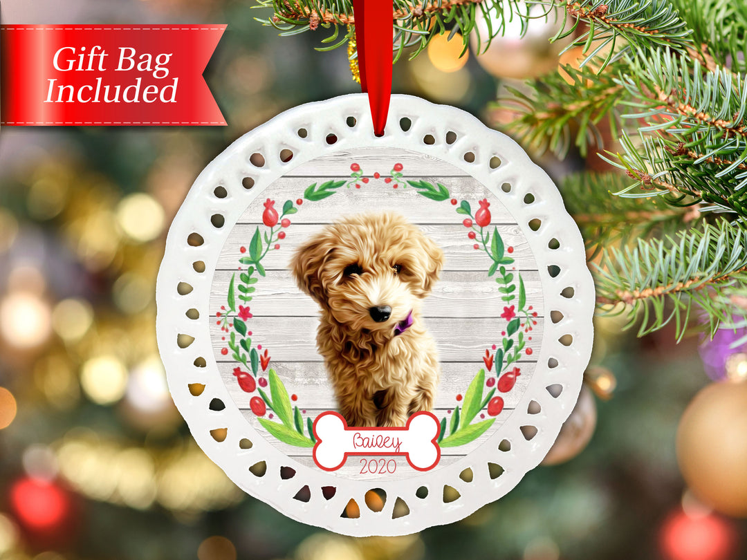 Personalized Christmas Ornament | Black And White Buffalo Plaid