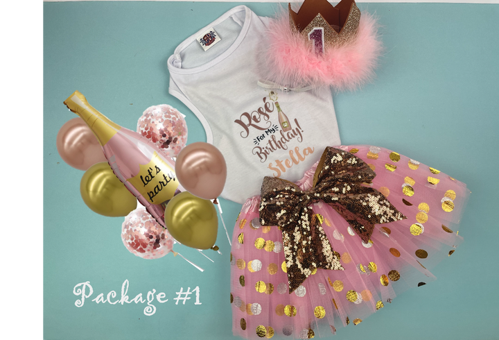 Rosé Birthday Dog package