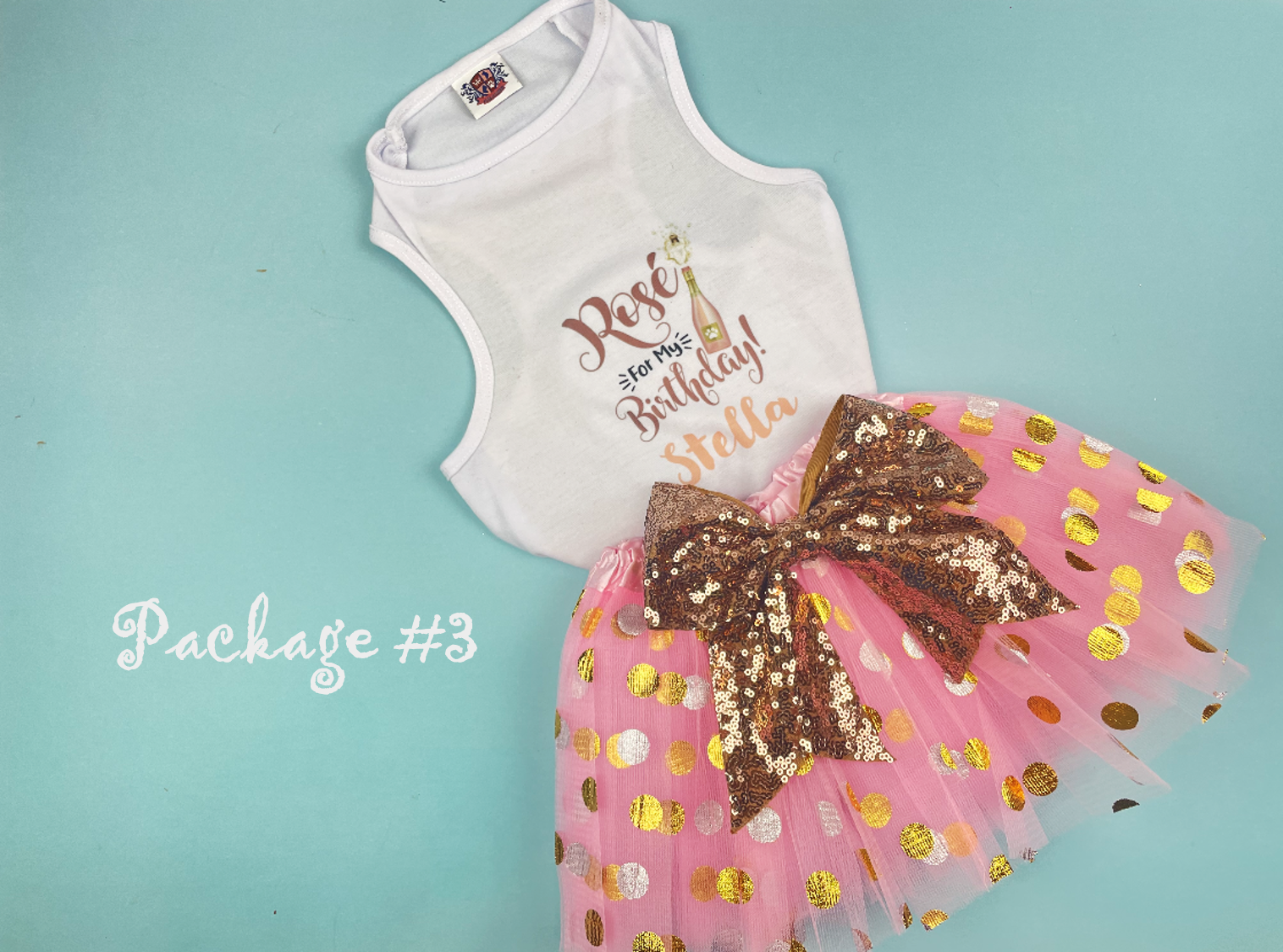 Rosé Birthday Dog package