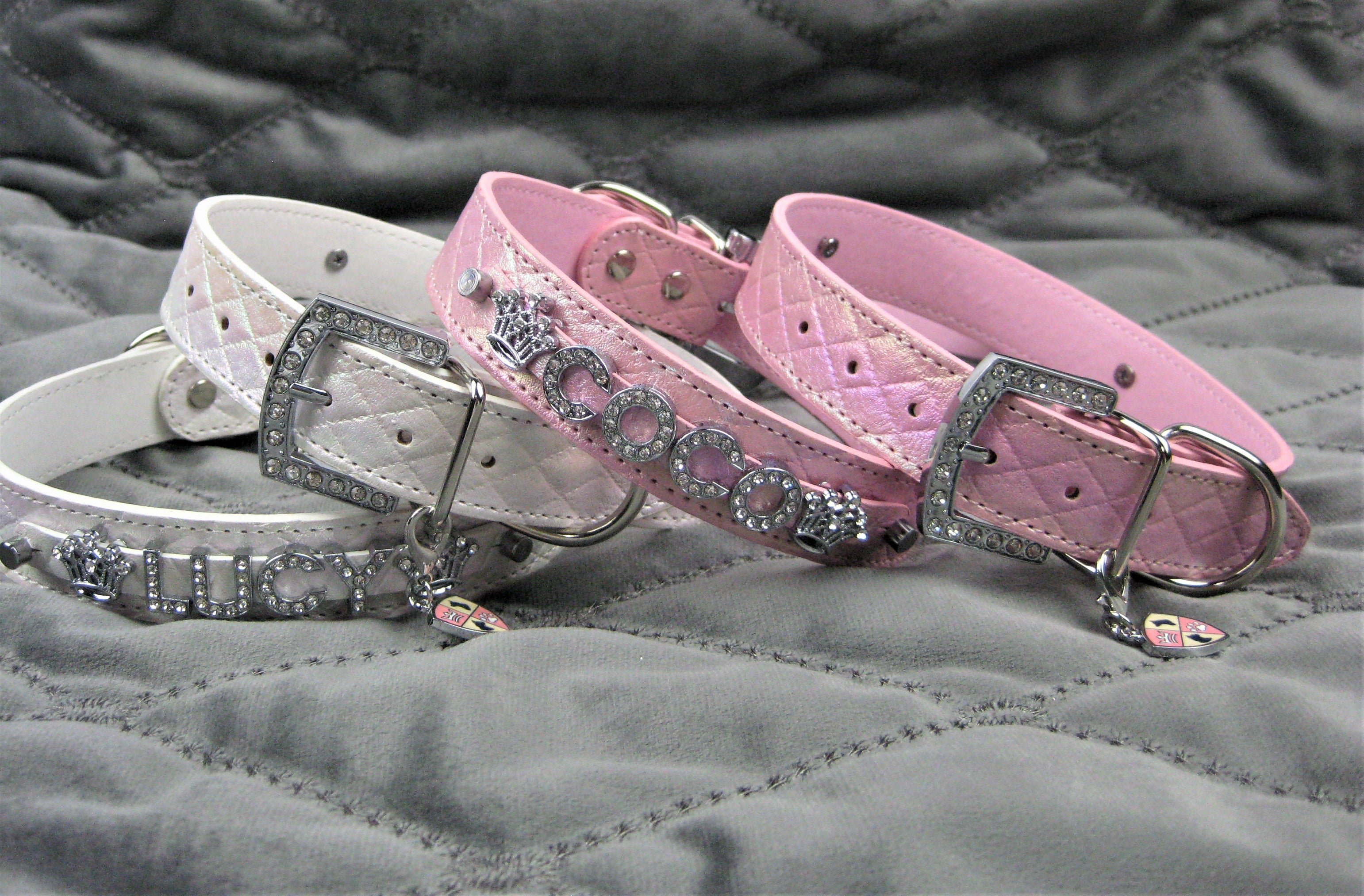 Quilted Iridescent pink collar
