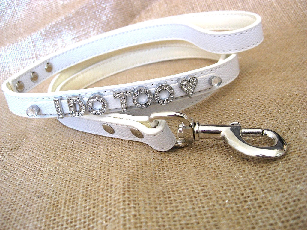 Wedding Dog Leash | White, Ivory, Pink, Brown, or Silver