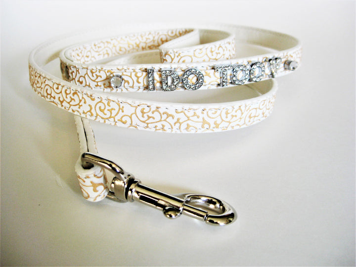 Wedding Dog Leash | White, Ivory, Pink, Brown, or Silver