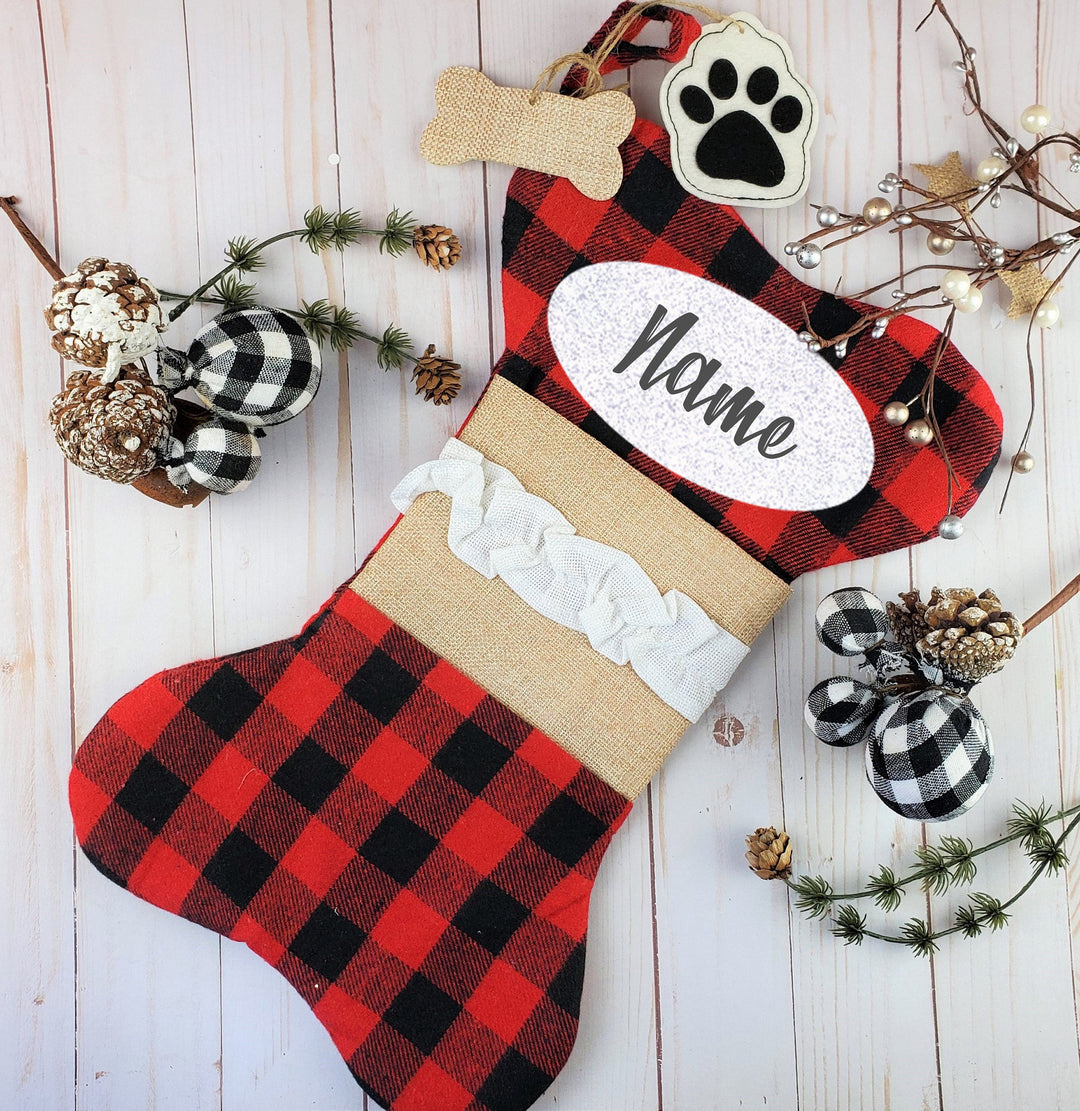 Personalized Stocking | Red Buffalo Plaid