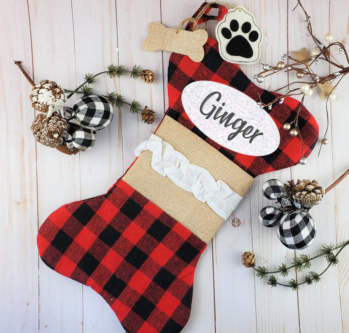 Personalized Stocking | Red Buffalo Plaid