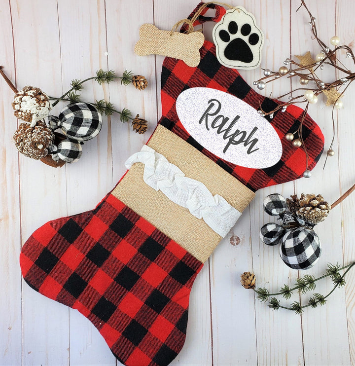 Personalized Stocking | Red Buffalo Plaid