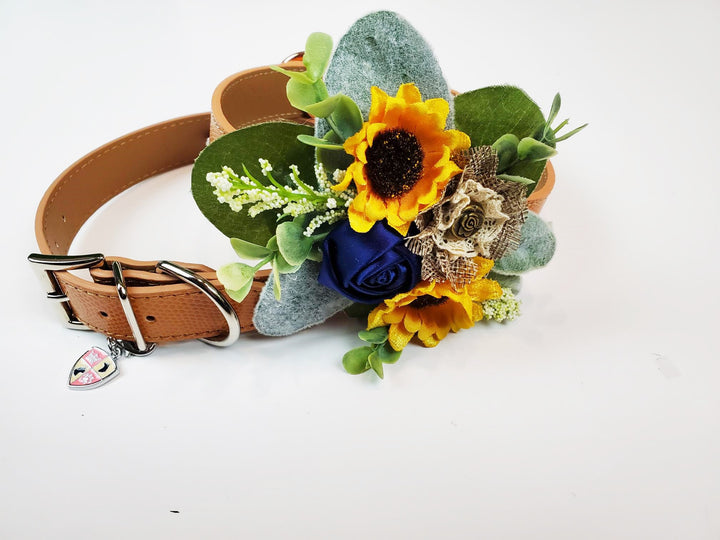 Sunflowers collar and leash | 18 color choices